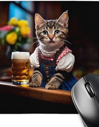 Коврик для мыши 3dRose Oktoberfest Kitten with a Stein Mug of Beer (mp-385467-1)