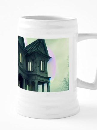 Керамическая пивная кружка CafePress Дом с привидениями объемом 25 унций.