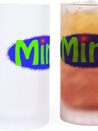 Пивная кружка CafePress Bright Mimi Frosted Stein объемом 16 унций (473 мл) из матового стекла.