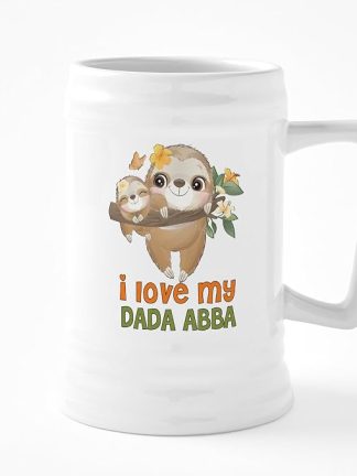 Керамическая пивная кружка CafePress с изображением детеныша ленивца и надписью Я люблю своего папу Аббу объемом 25 унций.