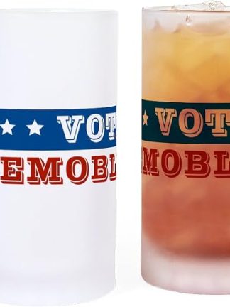 CafePress Голосуйте за демократов. Матовая кружка для пива объемом 16 унций.
