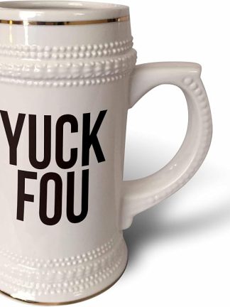 3dRose Word Scramble - YUCK FOU BW - 22oz Stein Mug (stn-384500-1)
