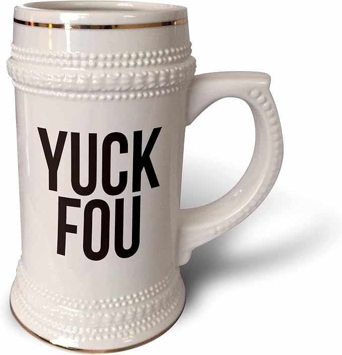 3dRose Word Scramble - YUCK FOU BW - 22oz Stein Mug (stn-384500-1)