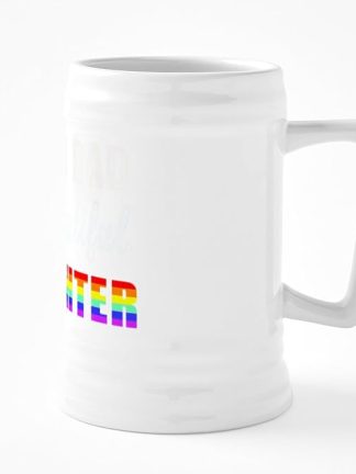 CafePress Гордый отец, ЛГБТ-дочь, лесбиянка, 25 унций, керамическая пивная кружка