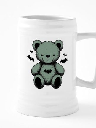 Керамическая пивная кружка CafePress Batty Bear Green объемом 25 унций.