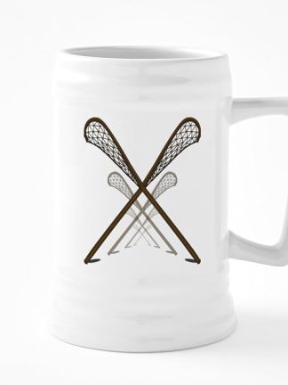 Кружка-пивная кружка CafePress из керамики объемом 25 унций (740 мл) с традиционными клюшками для лакросса.