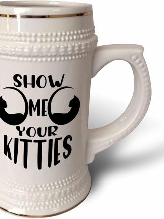Кружка 3dRose объемом 22 унции - Show Me Your Kitties Black Pun Kittens Slogan Cat Designs
