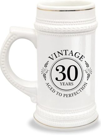 Пивная кружка к 30-летию - «Рожден в 1988 году» - Винтажная, 30 лет - Подарок к тридцатилетию, 22 унции