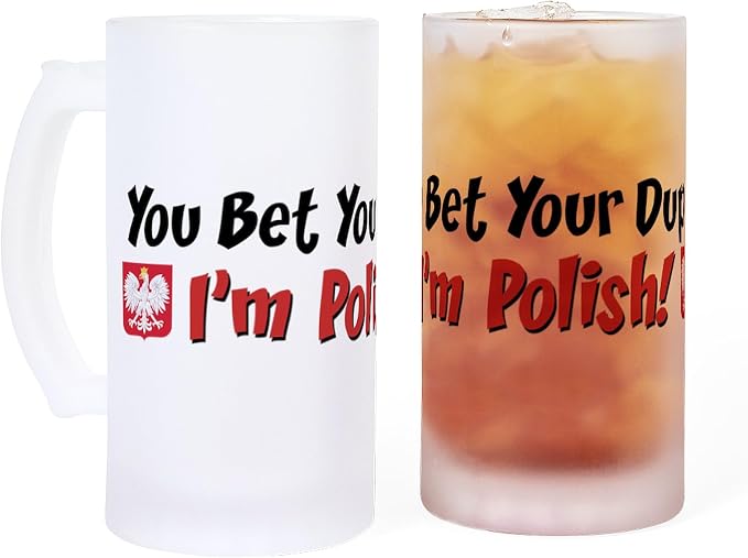 CafePress Bet Your Dupa Mug Frosted Stein 16 oz Frosted Glass Beer Mug