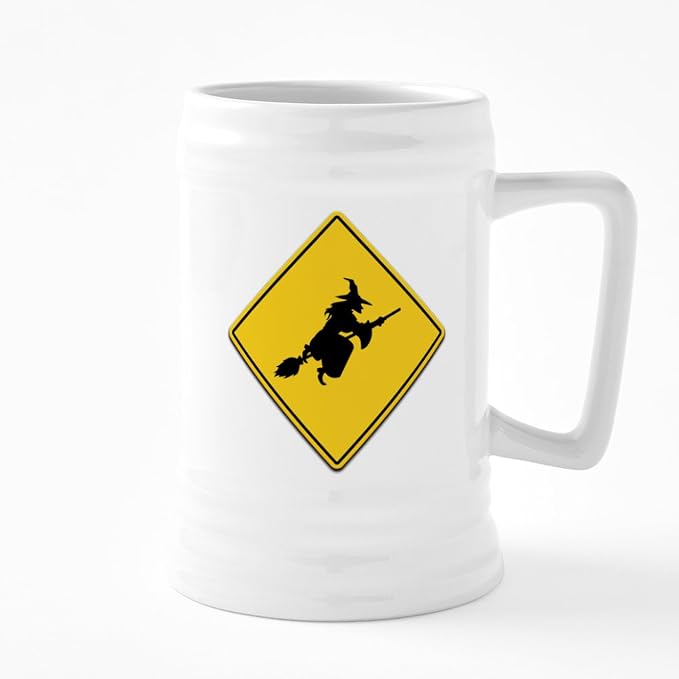 Керамическая пивная кружка CafePress «Предупреждение ведьмы» объемом 25 унций.