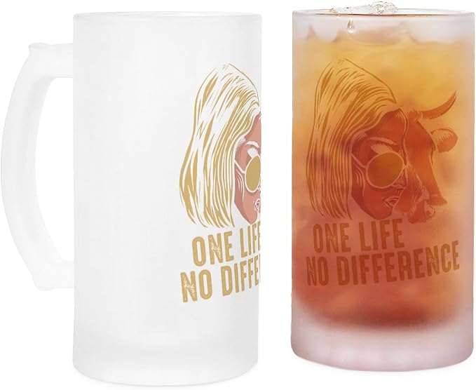 CafePress Animal Liberation Advocate Vegetaria Frosted Stein 16 oz Frosted Glass Beer Mug
