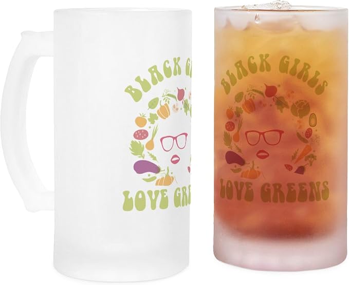CafePress Black Girls Love Greens Вегетарианская кружка для пива с матовым покрытием, 473 мл