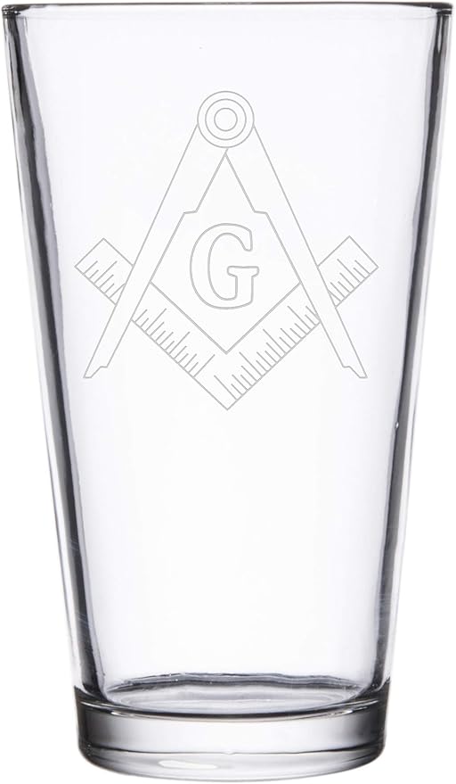 Бокалы для пива Hat Shark Mason Masons Masonic Live Better Logo Symbols с лазерной гравировкой, объемом 16 унций.