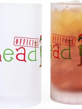 Официальная пивная кружка CafePress Head Elf из матового стекла, 473 мл.