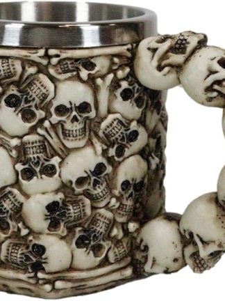 Кружка Ebros Gift Ossuary Heaps of Skulls And Bones Graveyard Mug Beer Stein Tankard Coffee Cup For Drinking 12oz Alchemy Macabre Wizards And Druids Myths And Legends Themelty Novelty