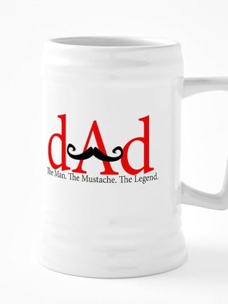 Керамическая пивная кружка CafePress с изображением рыжего папы с кудрявыми усами, 740 мл.