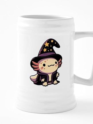 Керамическая пивная кружка CafePress «Аксолотл, волшебник, фантастический питомец» объемом 25 унций.