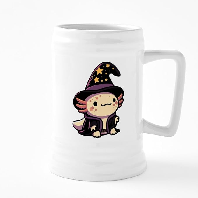 Керамическая пивная кружка CafePress «Аксолотл, волшебник, фантастический питомец» объемом 25 унций.