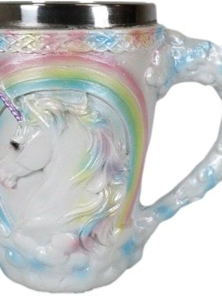 Кружка Ebros Gift Sacred Heavenly Rare Pastel Colored Rainbow In The Clouds Unicorn Horse Mug 12oz Celtic Knots Rim Magical Elixir Of Youth Beer Stein Tankard Coffee Cup Drink 5 H