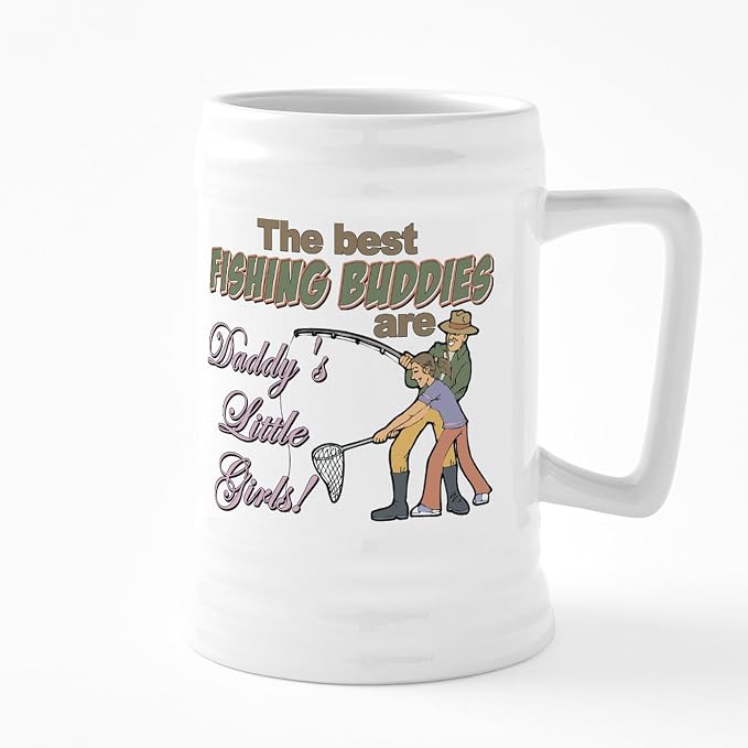 Керамическая пивная кружка CafePress Daddyslittlegirlsfish объемом 25 унций.