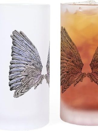 Пивная кружка CafePress Wings Frosted Stein объемом 16 унций (473 мл) из матового стекла.