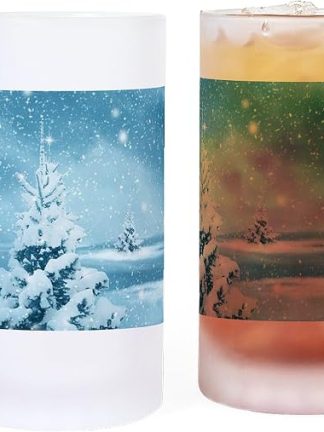 CafePress Рождественская зимняя сказка, снежная ночь, матовая пивная кружка, 16 унций.