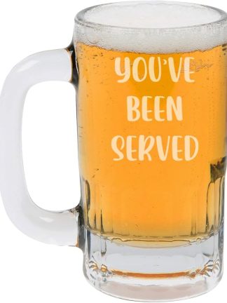 Пивная кружка объемом 355 мл (12 унций) в подарок. Надпись «You've Been Served» (Вас обслужили). Забавная надпись для выпускника юридического факультета, юриста или адвоката.