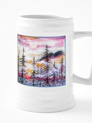 CafePress Пейзаж, красочное искусство! Керамическая пивная кружка объемом 25 унций.