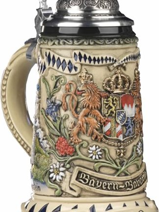 Немецкая пивная кружка King German Beer Stein Rustic Bavaria Stein, объемом 0,5 литра, KI 393-RU 0,5L Bayern.