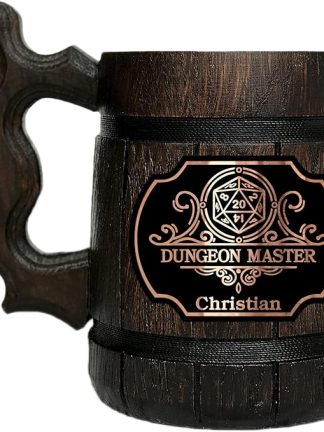 Кружка для D&D. Кружка для геймера. Деревянная пивная кружка. Подарок для парня. Деревянная кружка для пива. Кружка для D&D. Подарок для гика. Подарки для геймера. Подарок для него #161 /0,6 л / 22 унции