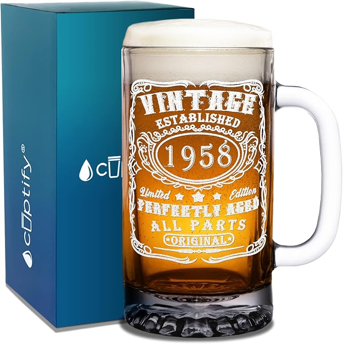 Пивная кружка Cuptify объемом 25 унций (740 мл) с гравировкой, посвященная 67-летию компании. Идеально подходит для мужчин и женщин.