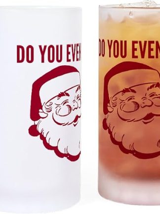 CafePress Do You Even Gift Santa Frosted Stein 16 oz Frosted Glass Beer Mug