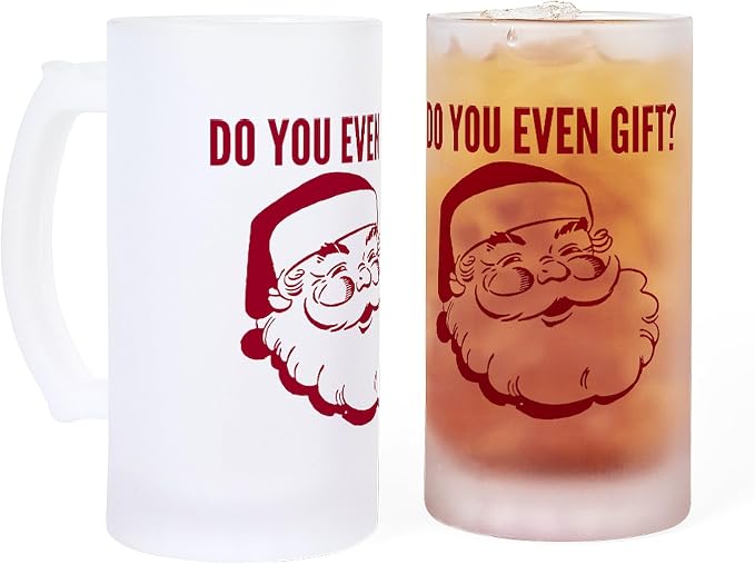 CafePress Do You Even Gift Santa Frosted Stein 16 oz Frosted Glass Beer Mug