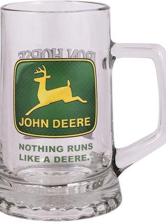 Лицензированная стеклянная пивная кружка John Deere объемом 0,4 л (Железный конь).