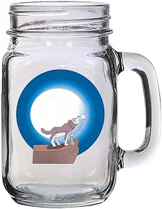 Бонг Hat Shark Pot Smoking Pals Howling Wolf Moon Bong - стеклянная кружка объемом 16 унций (473 мл) в форме банки Мейсона для пива, чая, свадьбы, помолвки, годовщины, девичника или для молодоженов.