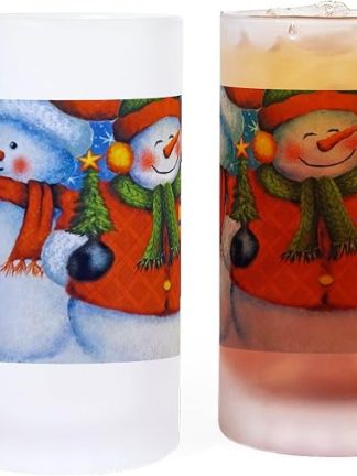 CafePress 3 Happy Snowmen Frosted Stein 16 oz Frosted Glass Beer Mug