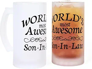 CafePress Son In Law Frosted Stein 16 oz Frosted Glass Beer Mug