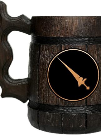 Деревянная кружка Lancer из FFXIV. Подарок для геймеров. Пивная кружка. Персонализированная деревянная пивная кружка. Подарок на заказ для него, подарок для мужа, подарки для мужчин # 576 / 0,6 л / 22 унции