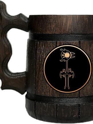 Деревянная кружка с изображением Жнеца из Undertale. Подарок для геймеров. Пивная кружка. Персонализированная деревянная пивная кружка. Подарок на заказ для него, подарок для мужа, подарки для мужчин # 536 / 0,6 л / 22 унции