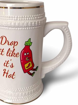 Изображение острого соуса от 3dRose с надписью «Drop it like its Hot» — кружка объемом 22 унции (stn-383162-1).