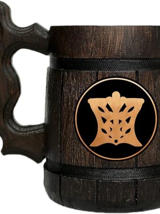 Деревянная кружка с изображением кожевника из FFXIV. Подарок для геймеров. Пивная кружка. Персонализированная деревянная пивная кружка. Подарок на заказ для него, подарок для мужа, подарки для мужчин # 567/0.6L / 22oz