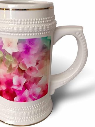 Кружка 3dRose Pretty Pink Bougainvillea с цветами бугенвиллии, объемом 22 унции (stn-382767-1)