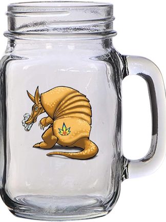 Кружка Hat Shark Pot Smoking Pals Armadillo Smoking Joint Chill - 16 унций (450 мл) в стеклянной банке Mason Jar для пива, чая, свадьбы, помолвки, годовщины, девичника или молодоженов.
