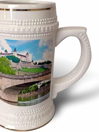 Мост 3dRose, крепость Мариенберг, Вюрцбург, Германия - EU10 MGL0185-Miva Stock Кружка, 18 унций, 22 унции, белая