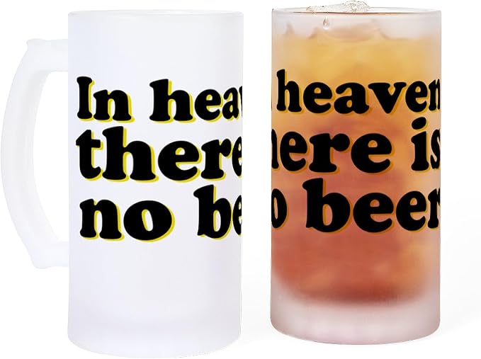CafePress No Beer Frosted Stein 16 oz Frosted Glass Beer Mug