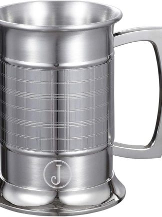 Персонализированная пивная кружка Visol из нержавеющей стали объемом 16 унций (473 мл) с бесплатной гравировкой (одна инициал).