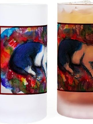 Кружка для пива CafePress Cat Colorful, Pet, Art Frosted Stein 16 oz Frosted Glass Beer Mug