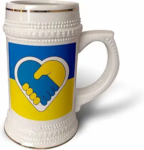 Кружка-барбекю 3dRose 22 унции - Украинский флаг. Помощь Украине. 2 путешествия – Украина.