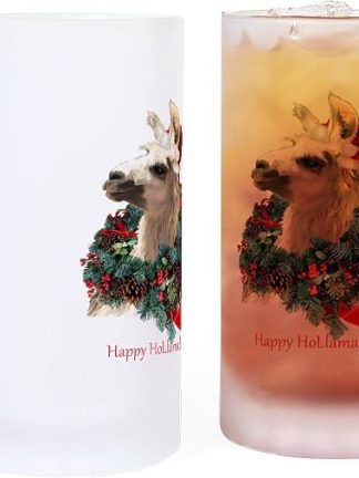 CafePress Happy Hollamadays Frosted Stein 16 oz Frosted Glass Beer Mug