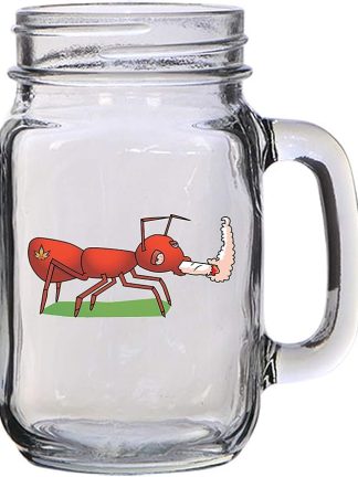 Hat Shark Pot Smoking Pals Ant Stoned Insect Bug Blunt - 16 oz Mason Jar Glass Mug for Beer Tea Wedding, Engagement Anniversary Bridal Party for Newlyweds